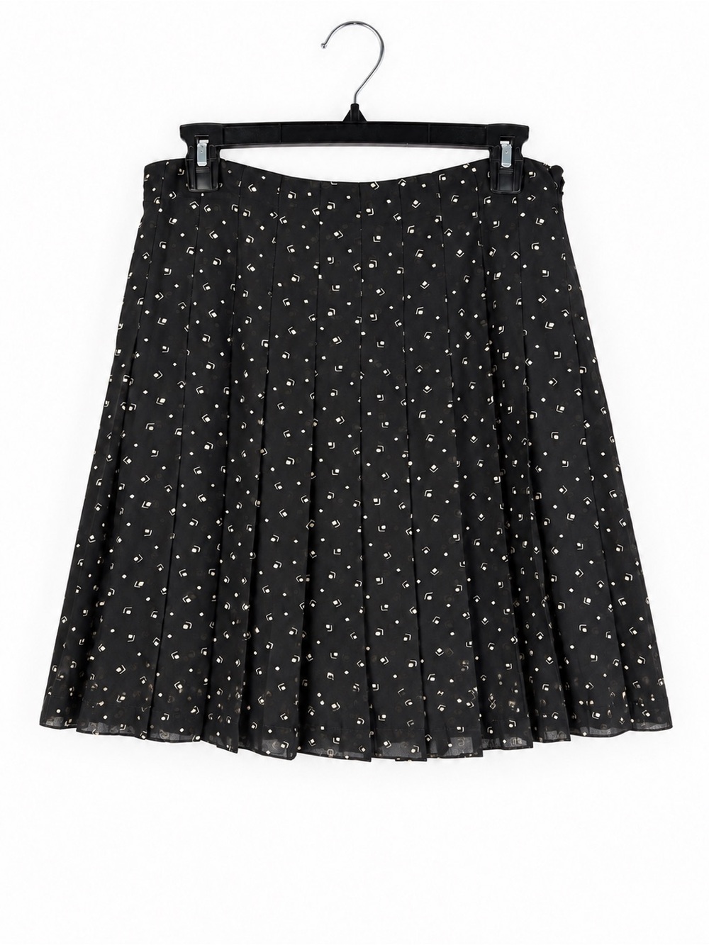 Lauren Ralph Lauren Pleated Geometric Skirt Black White NWT 6